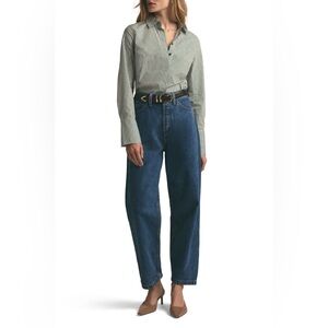 Favorite Daughter The Nikki Los Ángeles Mid-Rise Barrel ankle Jeans Medium Blue
